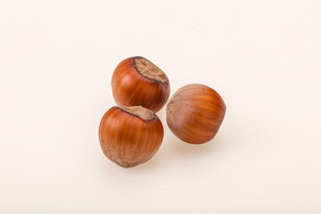 Hazelnut heap isolated over background