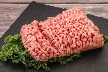 Raw pork minced meat for cooking