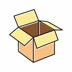 carton box color icon vector illustration - obrazy, fototapety, plakaty