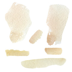 Set of hand drawn earth tone watercolor splash stain, shape, brush stroke for background, logo design, banner, poster, card, wedding invite, bride, bachelorette, social media templates