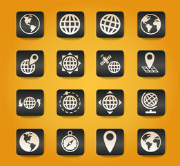 globes icon set