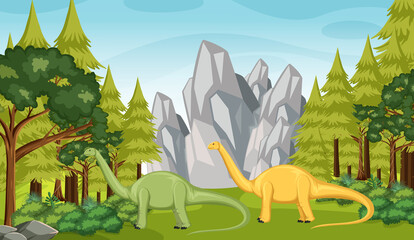 Dinosaur in prehistoric forest scene © blueringmedia