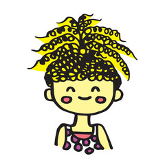 Cute Girl Cartoon Hand Drawn Doodle , Comic Character