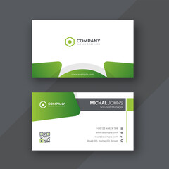 Modern green business card design template