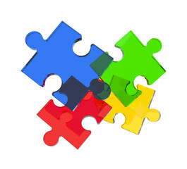Fototapeta premium Jigsaw puzzle connection concept