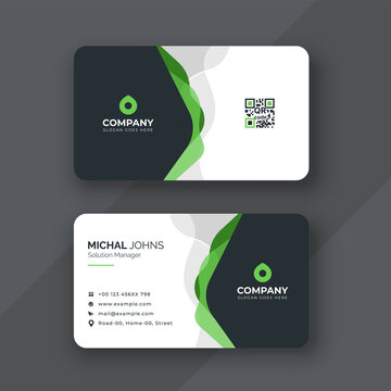 Modern green business card design template