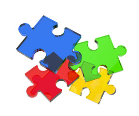 Fototapeta premium Multi-colored puzzle pieces