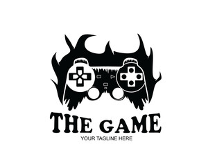 Gamepad logo design vector illustration isolated on white