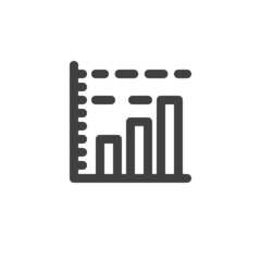 Bar chart analytics line icon