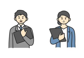 ビジネスパーソンの上半身イラスト素材