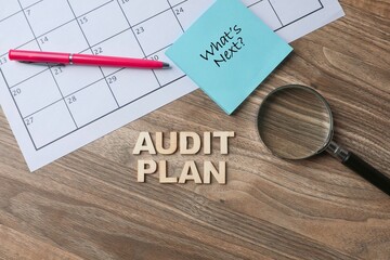 Business and audit planning concept with calendar, and What's Next? message on the notepad