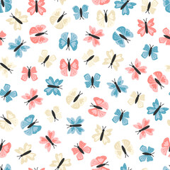 Seamless pattern with butterflies