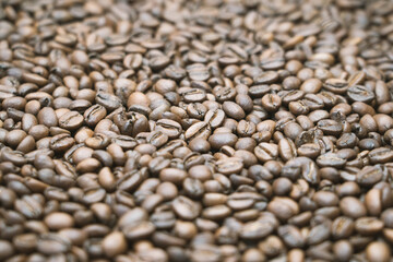 Coffee for the screensaver. Roasted coffee beans as texture concept