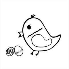 Black and white vector illustration on the theme of easter
