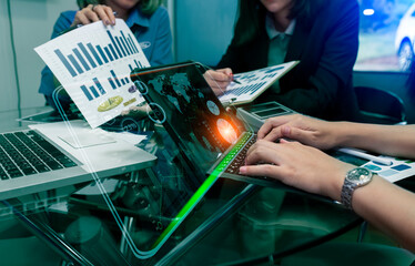 Business digital finance marketing chart, Future technology innovation background, Digital...