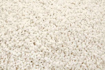 Front view  of white perlite for potting cactus or succulent and ornamental plant.