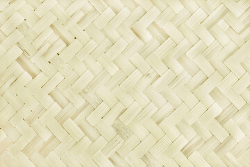 Old bamboo weave texture background, pattern of woven rattan mat in vintage style.
