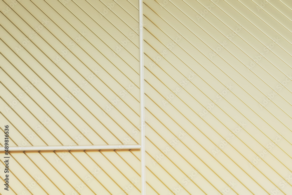 Poster Abstract beige lines texture wallpaper. Roofing and web design concept. 3D Rendering.