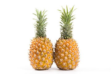 whole of pineapple (Ananas comosus) isolated on white background