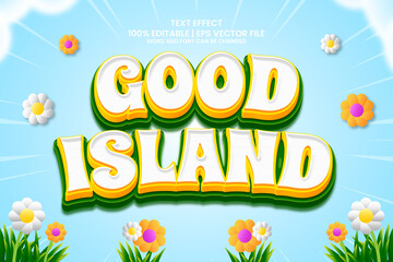 3D Good Island Cartoon Game style Editable text effect