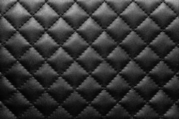 The background is made of quilted eco-leather. Black artificial leather.