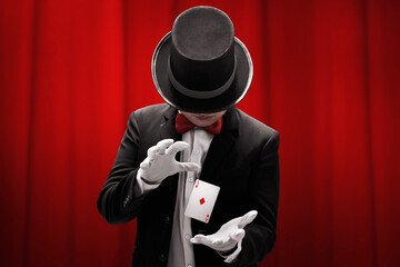 Magician hands showing magic trick - 489820741