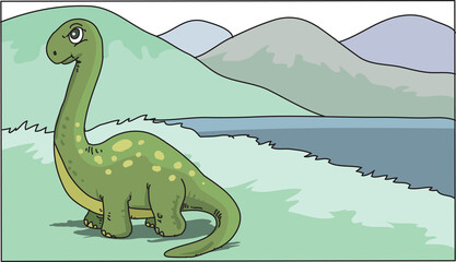 little dinosaur. vector illustration for kids 