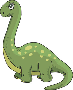 Cute dinosaur  vector illustration.  Isolated on a white background.