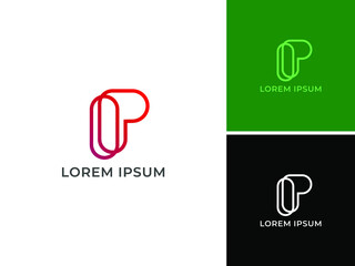ILLUSTRATION LETTER P  LINE SIMPLE LOGO VECTOR MODERN ICON