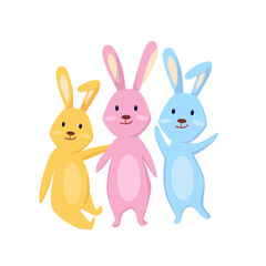 Obraz premium Vector cartoon illustration of easter bunnies