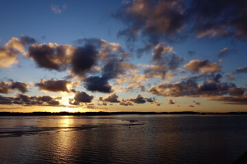 sunset over the lake