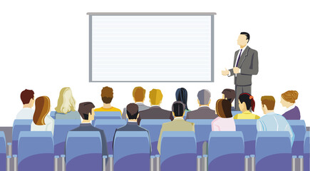 Business Seminar,  Presentation, Training, Illustration