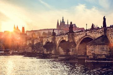 Charles Bridge and Hradcany in Prague, Czech Republic