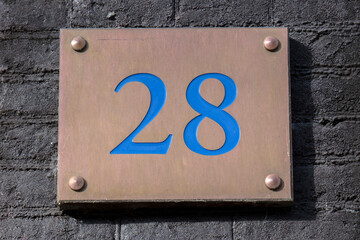 Close Up House Number 28 At Amsterdam The Netherlands 8-2-2022