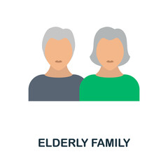 Elderly Family flat icon. Colored element sign from family collection. Flat Elderly Family icon sign for web design, infographics and more.