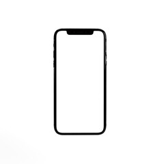 白い画面のスマートフォンの3D画像