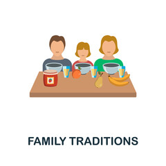 Family Traditions flat icon. Colored element sign from family collection. Flat Family Traditions icon sign for web design, infographics and more.