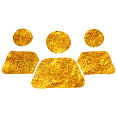 Hand drawn gold foil texture icon Teamwork