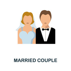 Married Couple flat icon. Colored element sign from family collection. Flat Married Couple icon sign for web design, infographics and more.