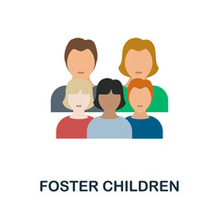 Foster Children flat icon. Colored element sign from family collection. Flat Foster Children icon sign for web design, infographics and more.