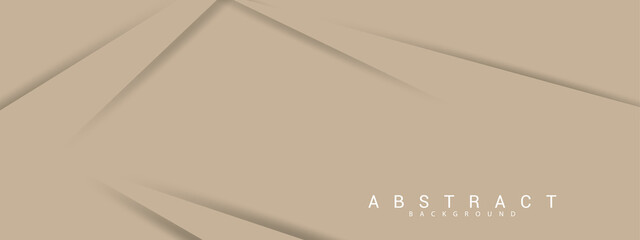 Modern brown paper background with dark 3d layered line triangle