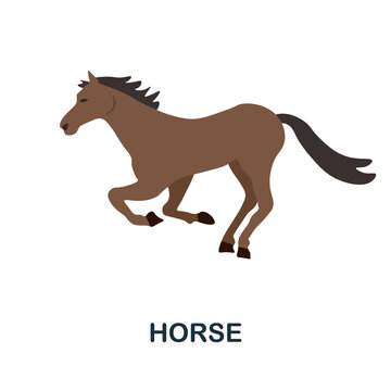 Horse flat icon. Colored element sign from farm animals collection. Flat Horse icon sign for web design, infographics and more.