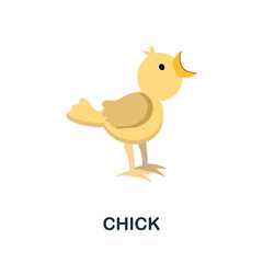 Chick flat icon. Colored element sign from farm animals collection. Flat Chick icon sign for web design, infographics and more.