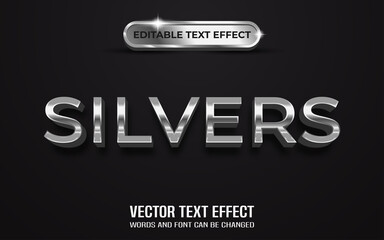 Elegant silvers style editable text effect