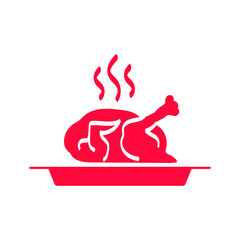 Fried chicken on a plate. EPS-10. Vector illustration for graphic design, Web, UI, mobile upp.