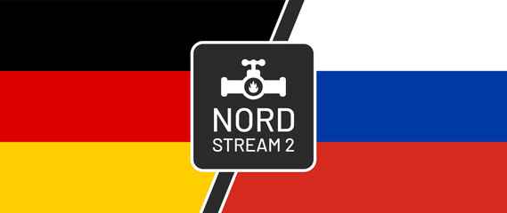 Russia suspending Nord Stream 2 with Germany. Vector illustration