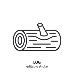 Log line icon. Vector symbol of logging. Editable stroke.