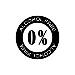 Alcohol free icon isolated on white background