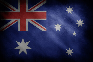 The Australian flag on a blackboard background