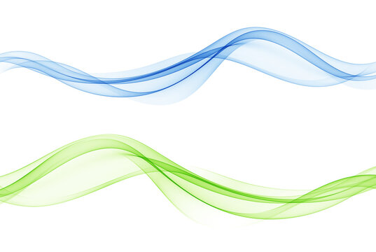 Set of abstract waves background.Blue and green wave.